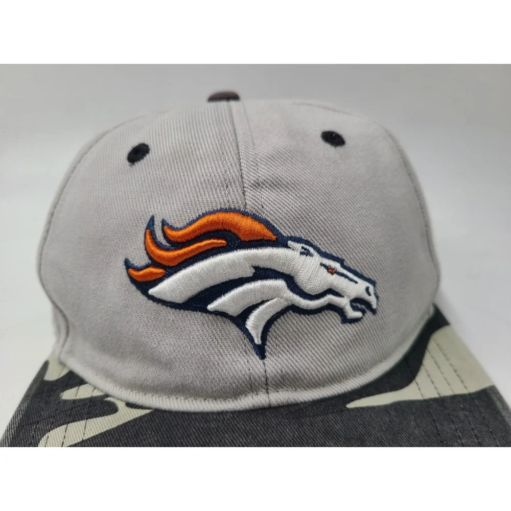 Kids Denver Broncos Camo Brim NFL Team Apparel Snapback‎ Hat Cap Football Gray